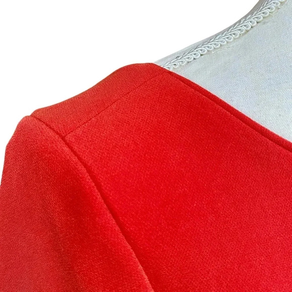 Reiss Genie Dress 4 Bright Orange Bow Waist Long Sleeve Cocktail Party Dress - Picture 7 of 15